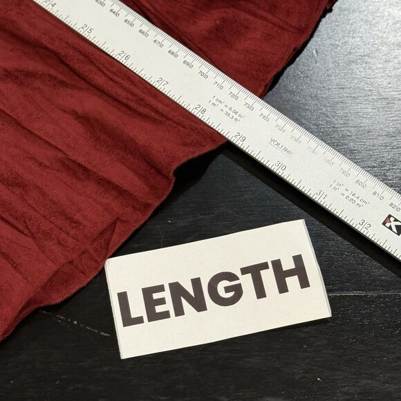 Coldwater Creek Flocked Asymmetric Wine Red Maxi Boho Skirt Womens XL Petite - Picture 7 of 7